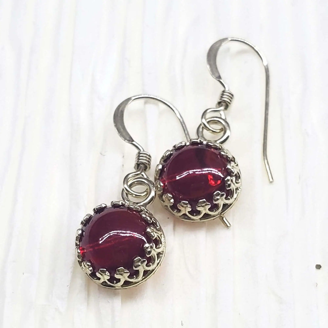 AMD1171-16mm Silver Filigree Pink Sapphire Gemstone Dangle EarringsJewelryEarrings$ 50.00Alexa Martha Designs