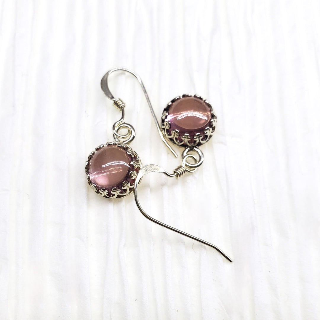AMD1171-26mm Silver Filigree Pink Sapphire Gemstone Dangle EarringsJewelryEarrings$ 50.00Alexa Martha Designs