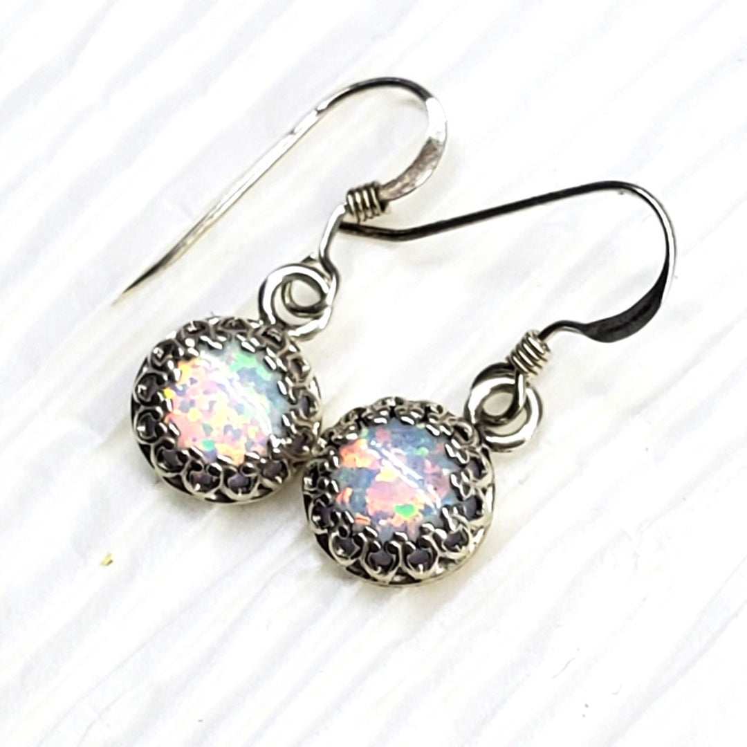 AMD1171-36mm Silver Filigree Pink Sapphire Gemstone Dangle EarringsJewelryEarrings$ 52.00Alexa Martha Designs