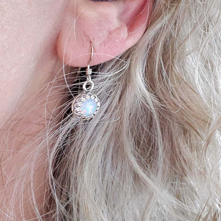 AMD1171-36mm Silver Filigree Pink Sapphire Gemstone Dangle EarringsJewelryEarrings$ 52.00Alexa Martha Designs