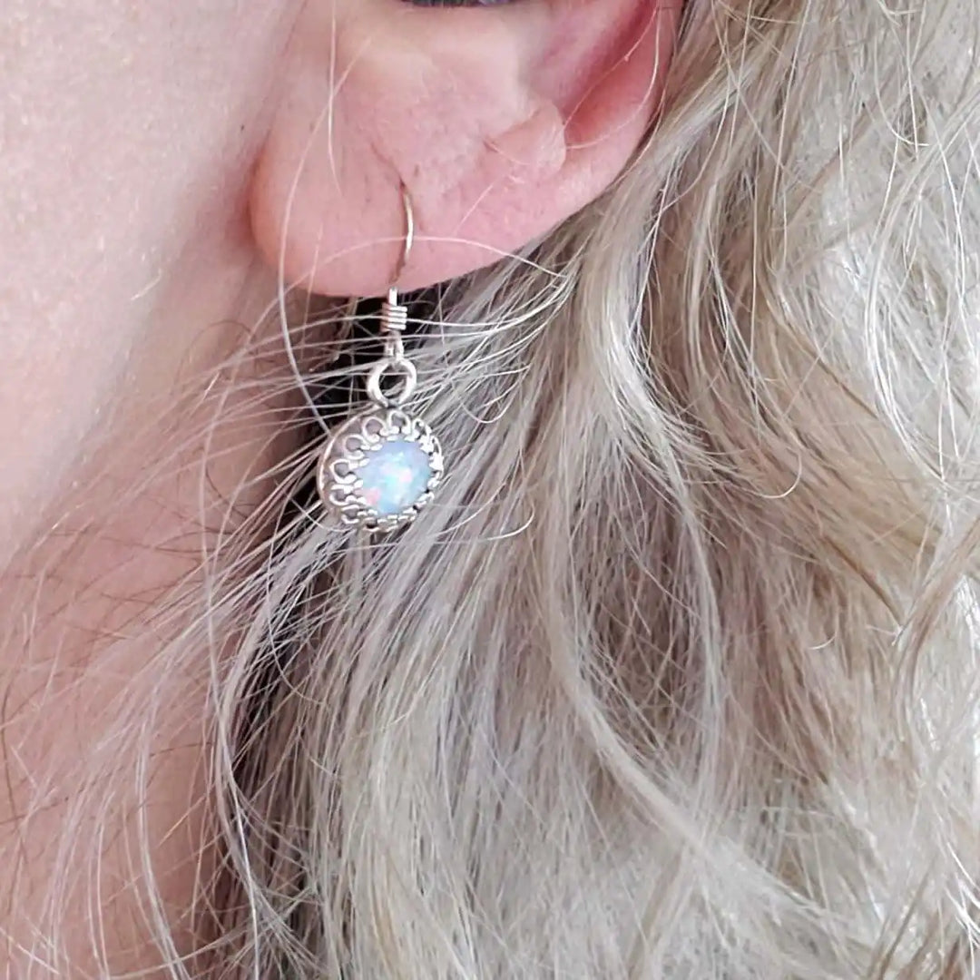 AMD1171-36mm Silver Filigree Pink Sapphire Gemstone Dangle EarringsJewelryEarrings$ 52.00Alexa Martha Designs