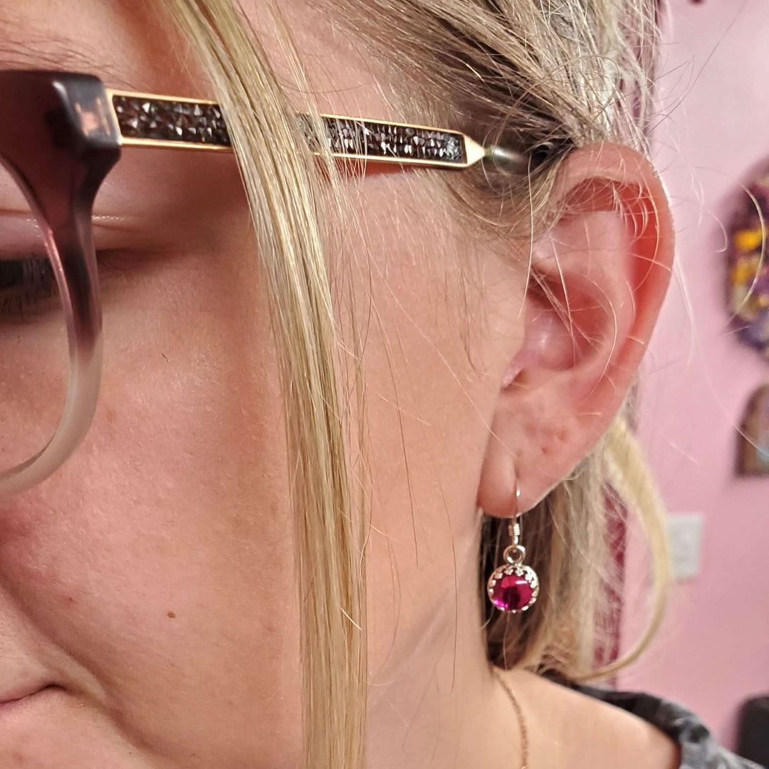 AMD1171-36mm Silver Filigree Pink Sapphire Gemstone Dangle EarringsJewelryEarrings$ 52.00Alexa Martha Designs