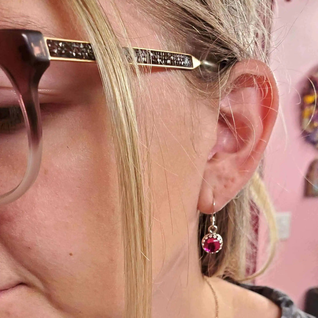 AMD1171-36mm Silver Filigree Pink Sapphire Gemstone Dangle EarringsJewelryEarrings$ 52.00Alexa Martha Designs