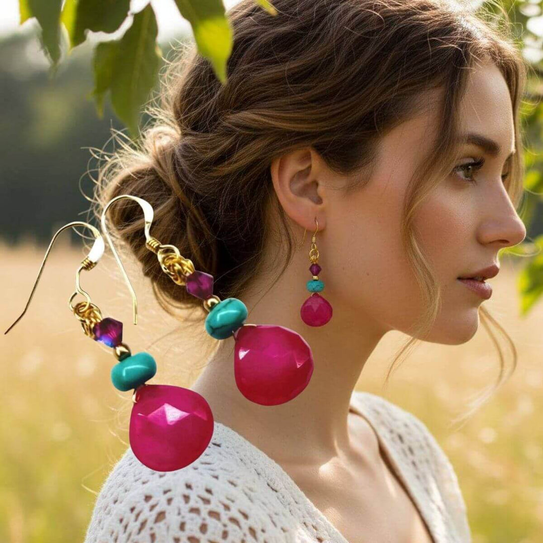 8-Piece Pink &amp; Turquoise Gemstone Jewelry Bundle Save 35%