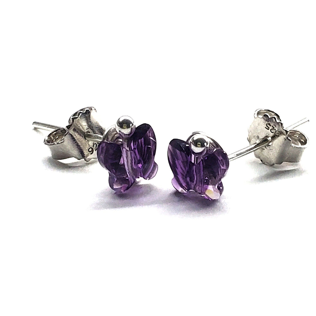 AMD1307-88mm Crystal Butterfly Silver Spiral Stud EarringsJewelryEarrings$ 32.00Alexa Martha Designs