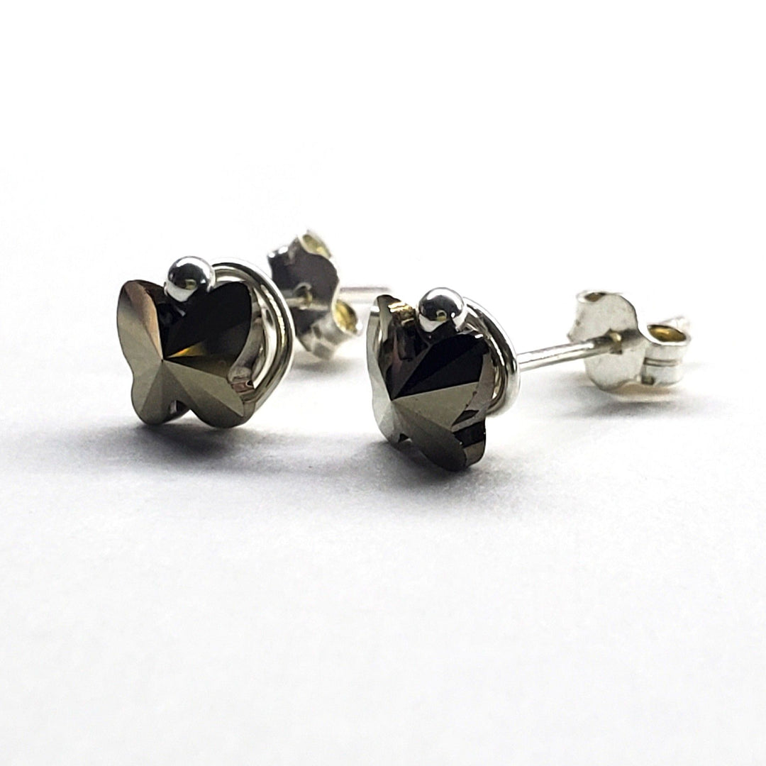 AMD13078mm Crystal Butterfly Silver Spiral Stud EarringsJewelryEarrings$ 32.00Alexa Martha Designs