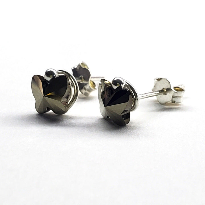 AMD13078mm Crystal Butterfly Silver Spiral Stud EarringsJewelryEarrings$ 32.00Alexa Martha Designs