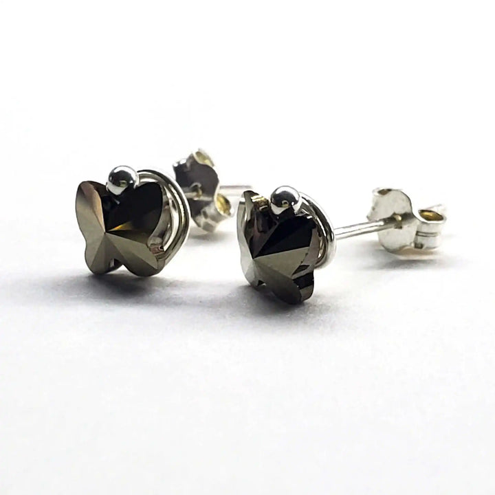 AMD13078mm Crystal Butterfly Silver Spiral Stud EarringsJewelryEarrings$ 32.00Alexa Martha Designs
