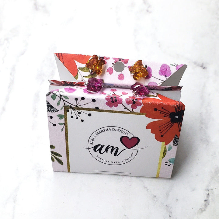 AMD13078mm Crystal Butterfly Silver Spiral Stud EarringsJewelryEarrings$ 32.00Alexa Martha Designs