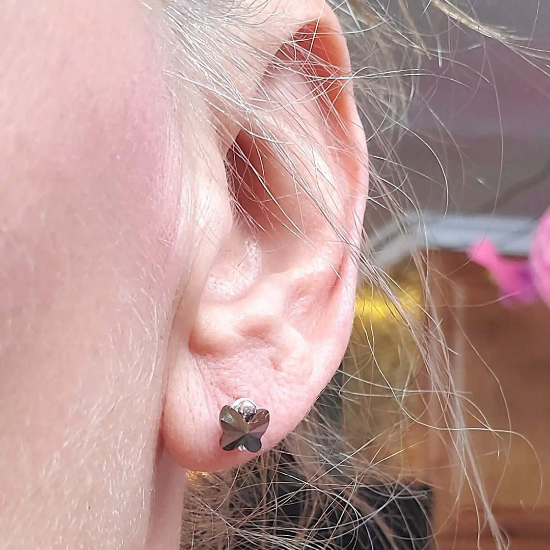 AMD13078mm Crystal Butterfly Silver Spiral Stud EarringsJewelryEarrings$ 32.00Alexa Martha Designs