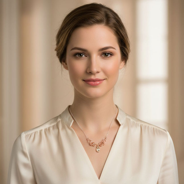 Handmade Wire Sculpted Copper Silver Angel in Flight Necklace