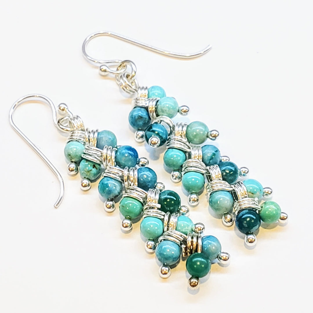 AMD1074 As Seen On TV Jane The Virgin Sterling Silver Turquoise Wire Wrapped Earrings - Earrings - Alexa Martha Designs   
