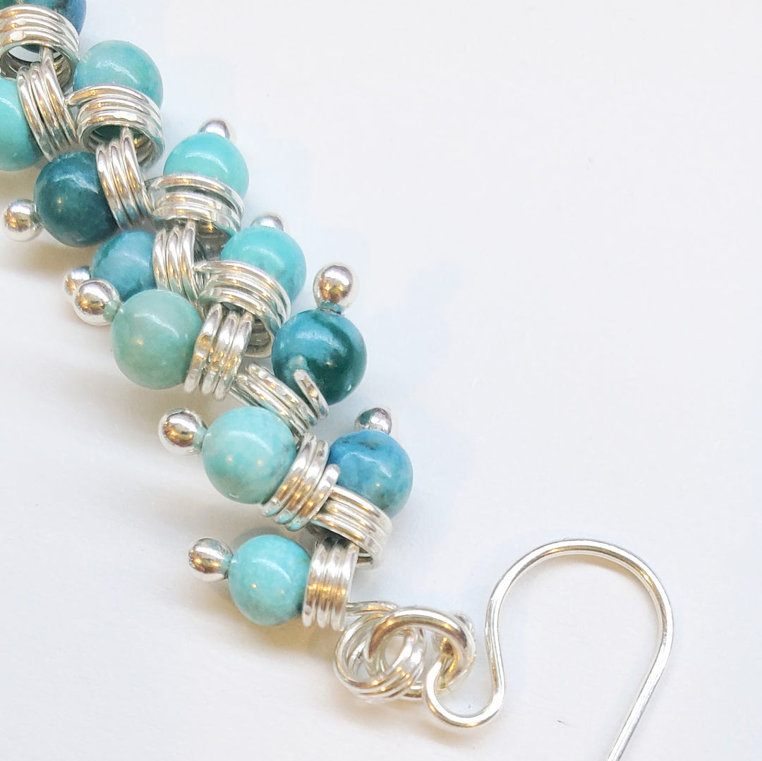 AMD1074 As Seen On TV Jane The Virgin Sterling Silver Turquoise Wire Wrapped Earrings - Earrings - Alexa Martha Designs   