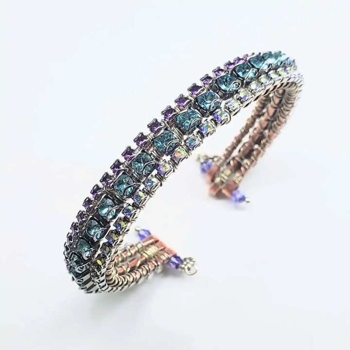Three Color Crystal Glamor Bangle