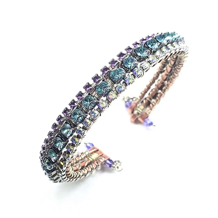 Three Color Crystal Glamor Bangle