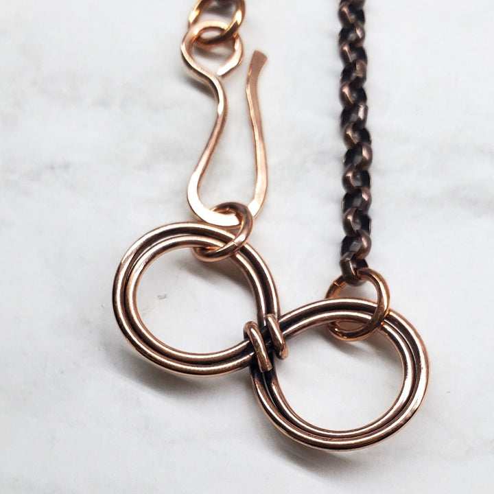 Copper Double Infinity Chain Bracelet