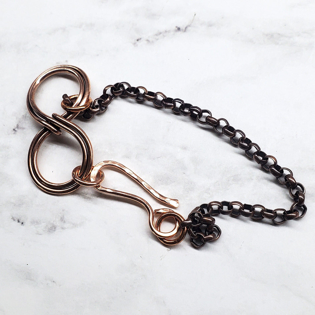 Copper Double Infinity Chain Bracelet