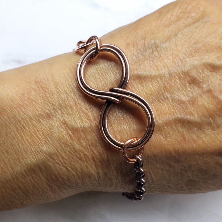 Copper Double Infinity Chain Bracelet