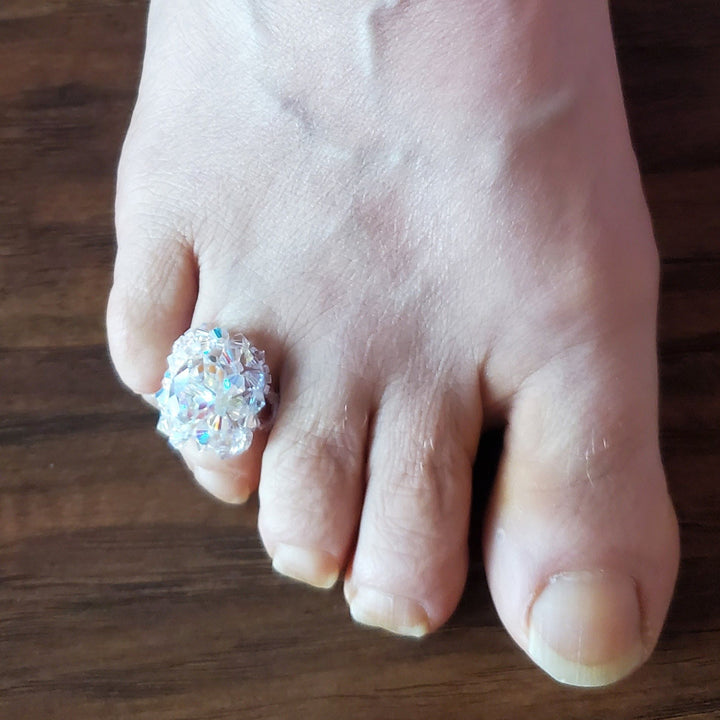 Handmade Beaded Swarovski Glamor Cocktail Toe-Pinky Rings