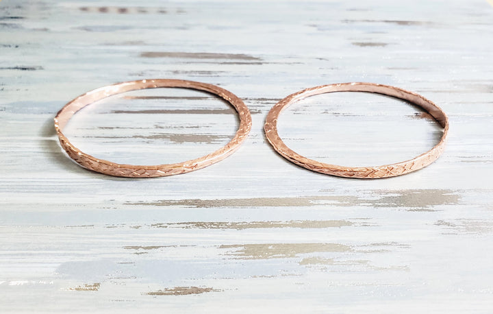 Stackable Hammered Double Canted Angle Bangles
