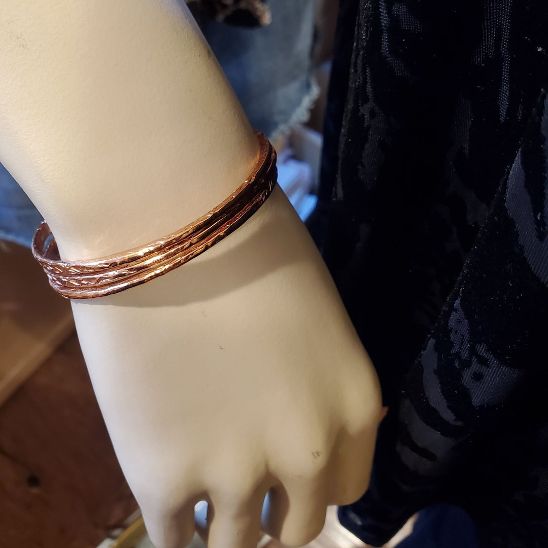 Stackable Hammered Double Canted Angle Bangles - Bangles /Bracelets - Alexa Martha Designs   