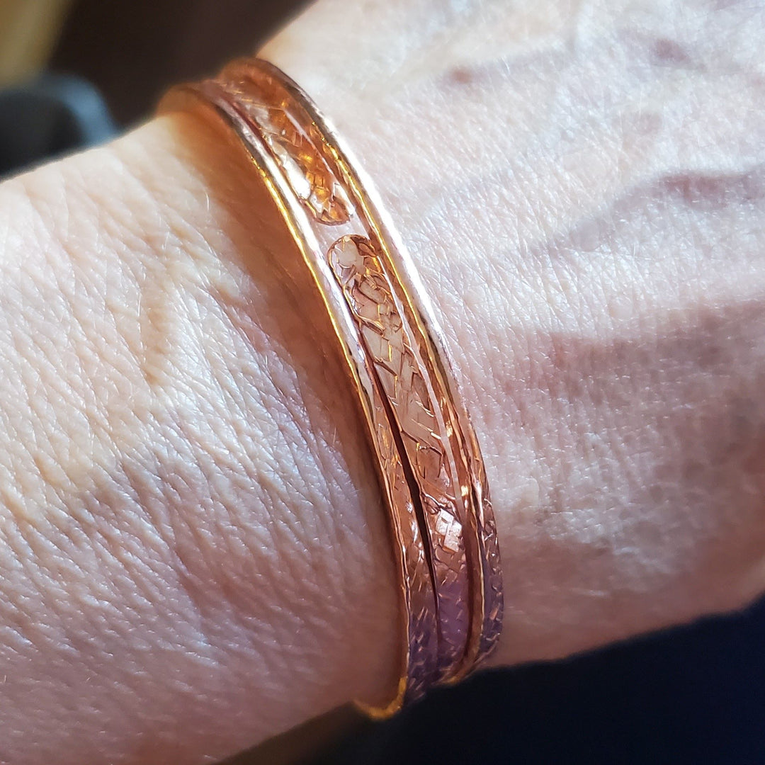 Stackable Hammered Double Canted Angle Bangles - Bangles /Bracelets - Alexa Martha Designs   