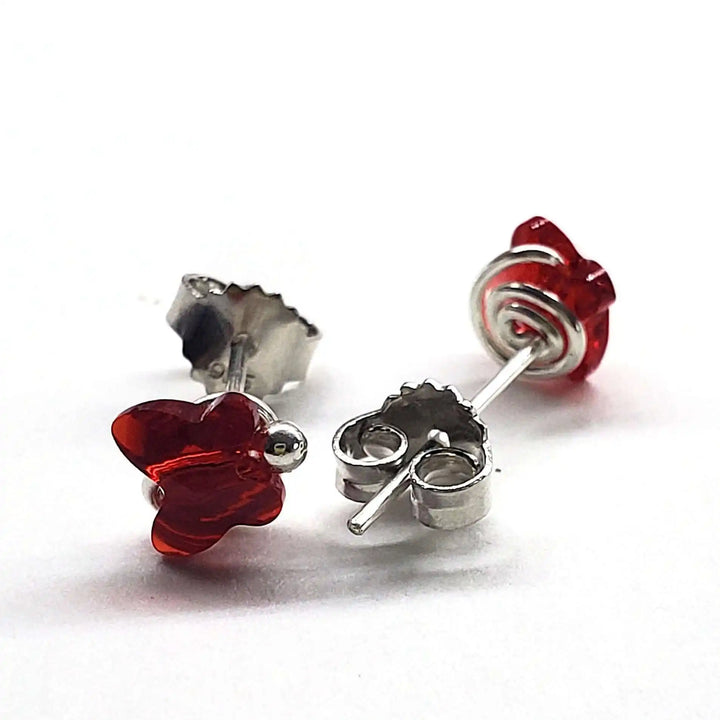 Handmade 5mm Spiral Butterfly Earring Studs