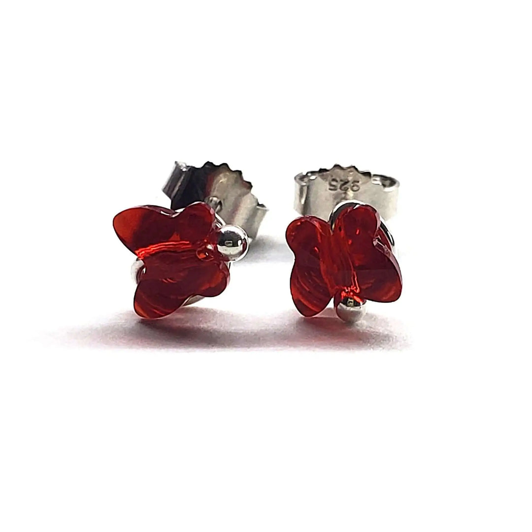 Handmade 5mm Spiral Butterfly Earring Studs