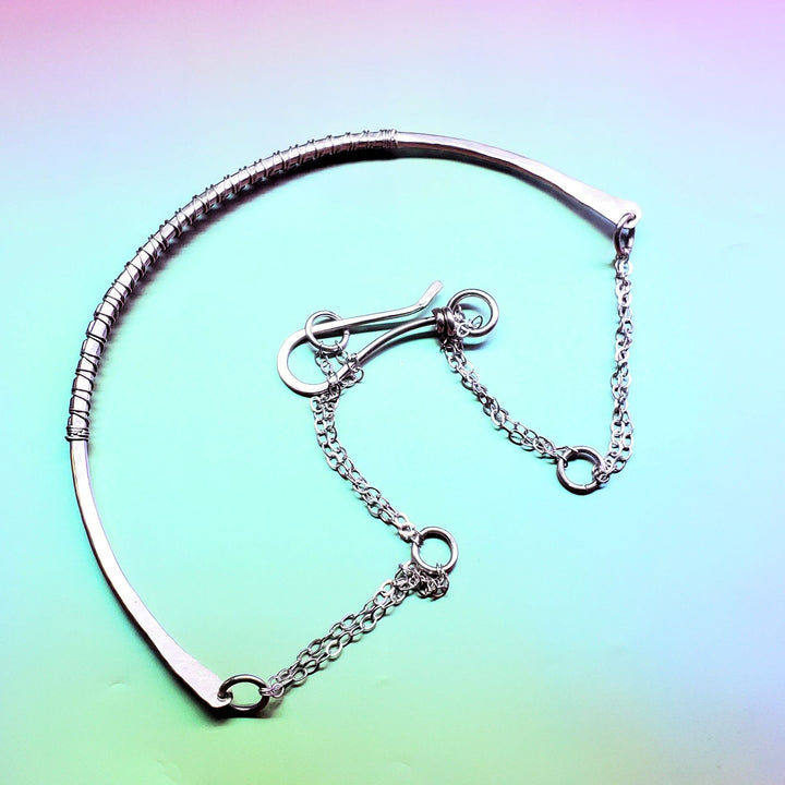 AMD1312 Heavy Gauge 925 Silver Wire Wrapped Swarovski Crystal Choker Necklace - Choker Necklace - Alexa Martha Designs   