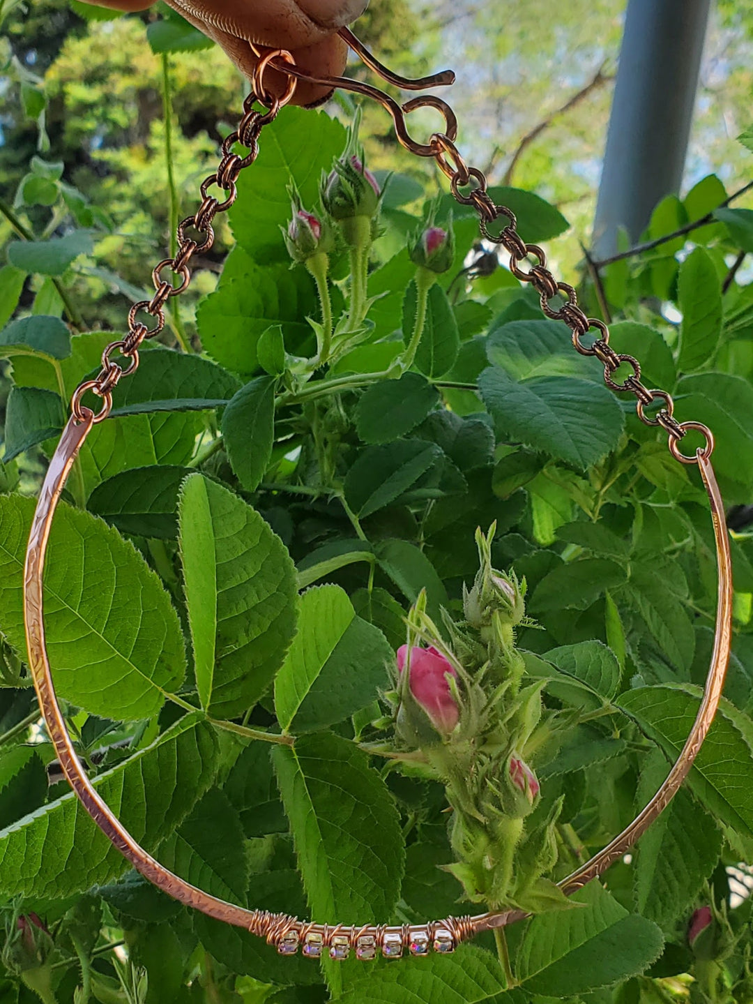 AMD1313-AMD1313-2-AMD1313-3 7 Years Anniversary Heavy 10 Gauge Copper Wire Wrapped  Super Sparkly Crystal Choker - Choker Necklace - Alexa Martha Designs   