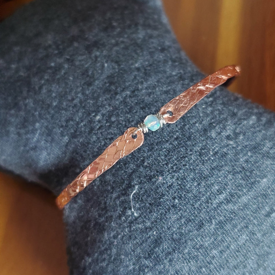 AMD1315-AMD1315-2-AMD1315-3-AMD1315-4 Bestselling Copper Brides Mag Bangle wire wrapped with AAA+ Ethiopian Opal - Bracelet/Bangle - Alexa Martha Designs   