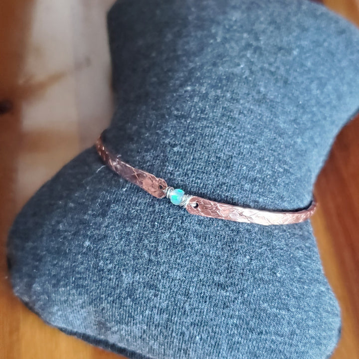 AMD1315-AMD1315-2-AMD1315-3-AMD1315-4 Bestselling Copper Brides Mag Bangle wire wrapped with AAA+ Ethiopian Opal - Bracelet/Bangle - Alexa Martha Designs   