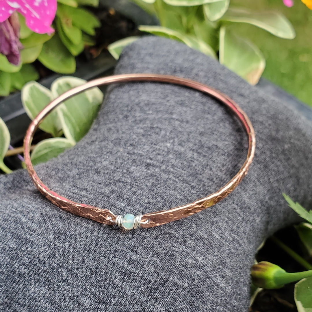 AMD1315-AMD1315-2-AMD1315-3-AMD1315-4 Bestselling Copper Brides Mag Bangle wire wrapped with AAA+ Ethiopian Opal - Bracelet/Bangle - Alexa Martha Designs   