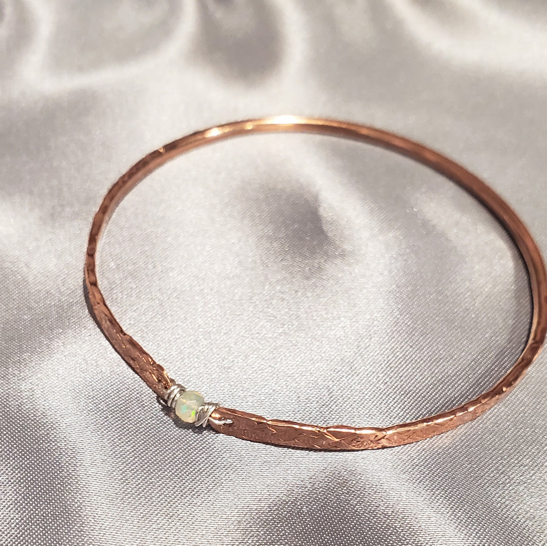 AMD1315-AMD1315-2-AMD1315-3-AMD1315-4 Bestselling Copper Brides Mag Bangle wire wrapped with AAA+ Ethiopian Opal - Bracelet/Bangle - Alexa Martha Designs   