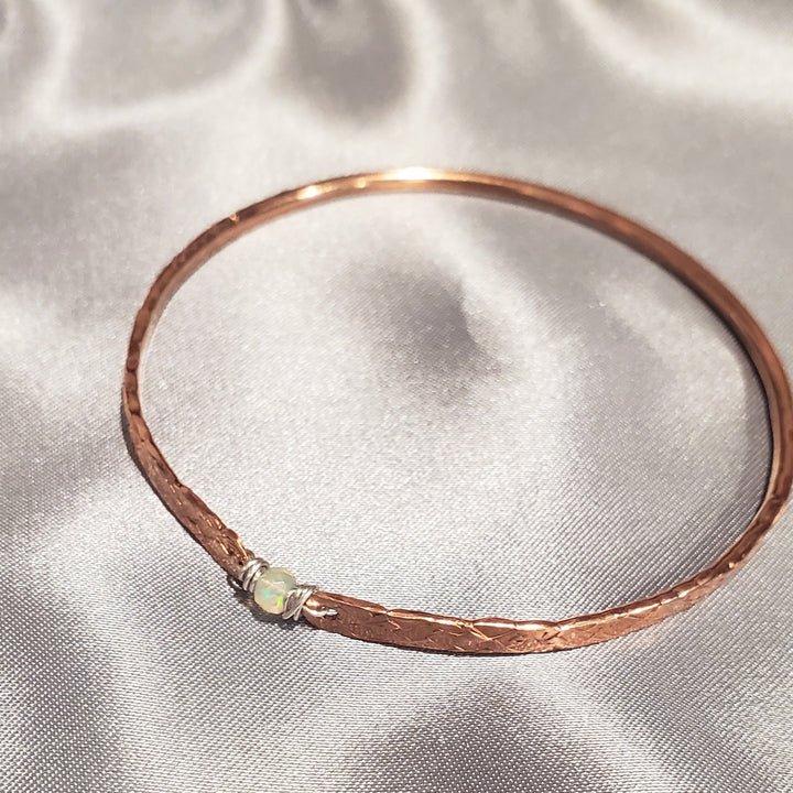 AMD1315-AMD1315-2-AMD1315-3-AMD1315-4 Bestselling Copper Brides Mag Bangle wire wrapped with AAA+ Ethiopian Opal - Bracelet/Bangle - Alexa Martha Designs   