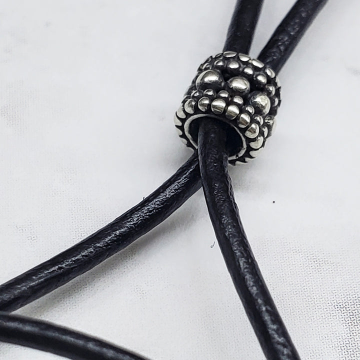 AMD1318-2-AMD1318-3-AMD1318-5 Handmade Black Leather Colored Ceramic Talking Turtle Bolo Necklace - Bolo Necklace - Alexa Martha Designs   