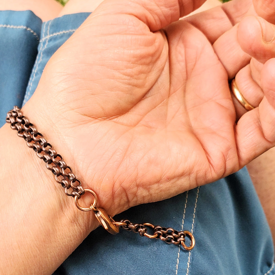 AMD1321-AMD1321-2 Adjustable Handmade Sculpted Copper Channel Silver Mesh Cuff Bracelet - Cuff Bracelet - Alexa Martha Designs   9919830130992
