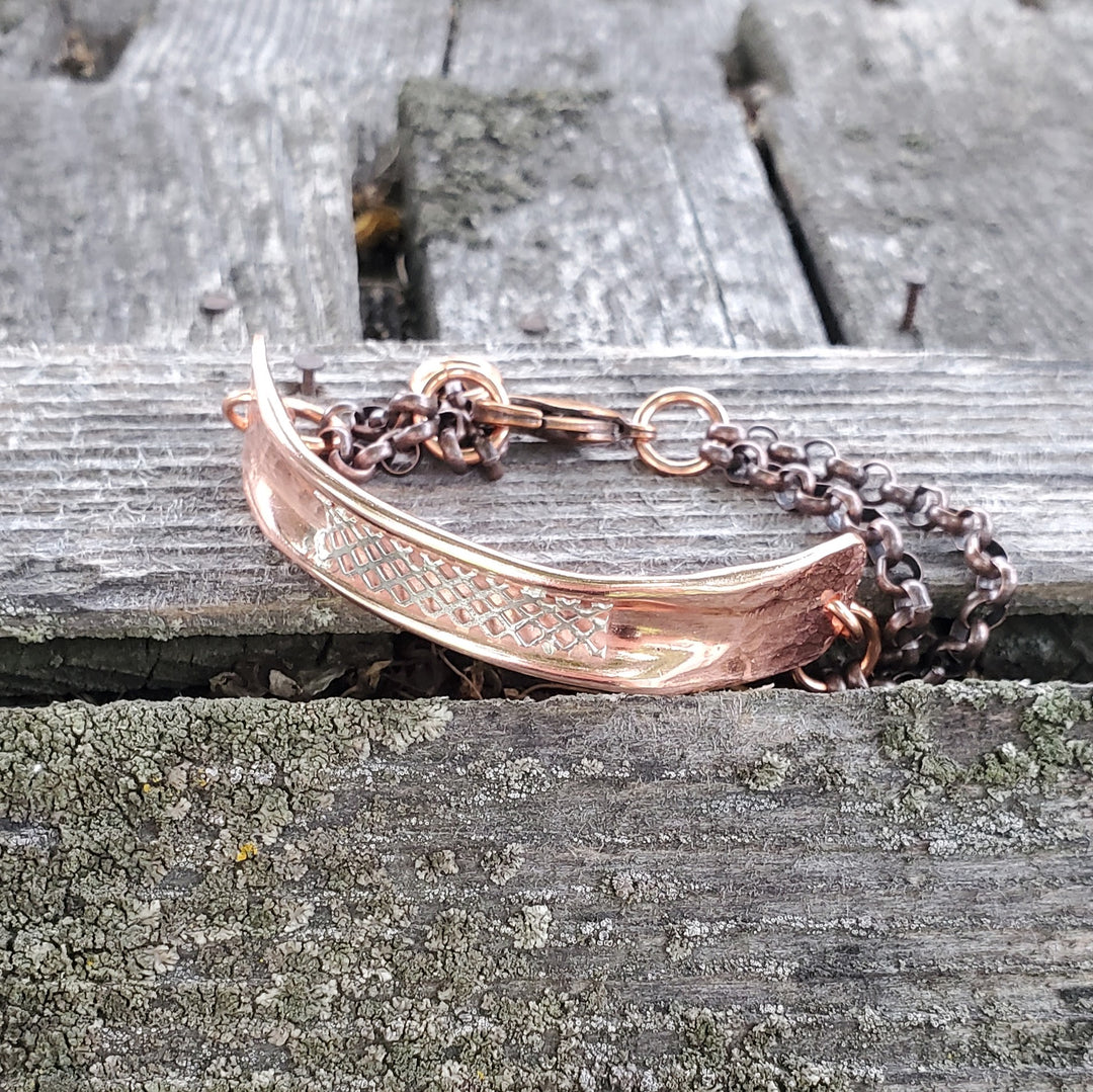AMD1321-AMD1321-2 Adjustable Handmade Sculpted Copper Channel Silver Mesh Cuff Bracelet - Cuff Bracelet - Alexa Martha Designs   9919830130992
