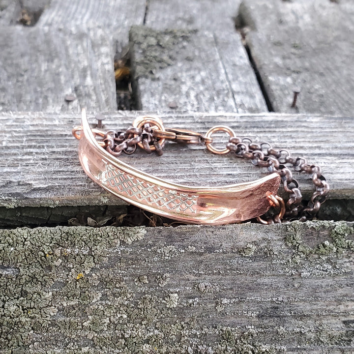 AMD1321-AMD1321-2 Adjustable Handmade Sculpted Copper Channel Silver Mesh Cuff Bracelet - Cuff Bracelet - Alexa Martha Designs   9919830130992