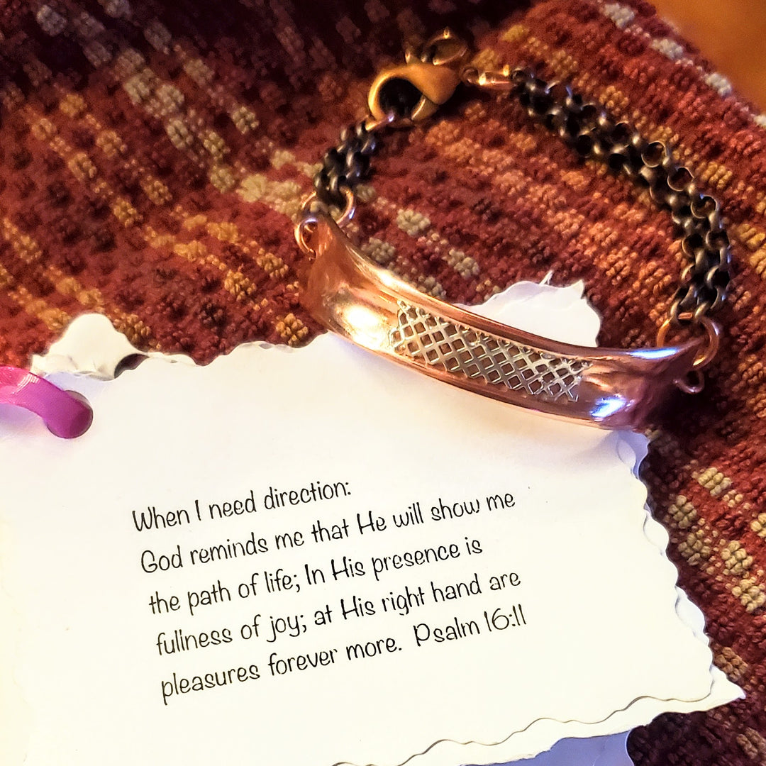 AMD1321-AMD1321-2 Adjustable Handmade Sculpted Copper Channel Silver Mesh Cuff Bracelet - Cuff Bracelet - Alexa Martha Designs   9919830130992