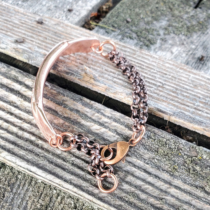 AMD1321-AMD1321-2 Adjustable Handmade Sculpted Copper Channel Silver Mesh Cuff Bracelet - Cuff Bracelet - Alexa Martha Designs   9919830130992