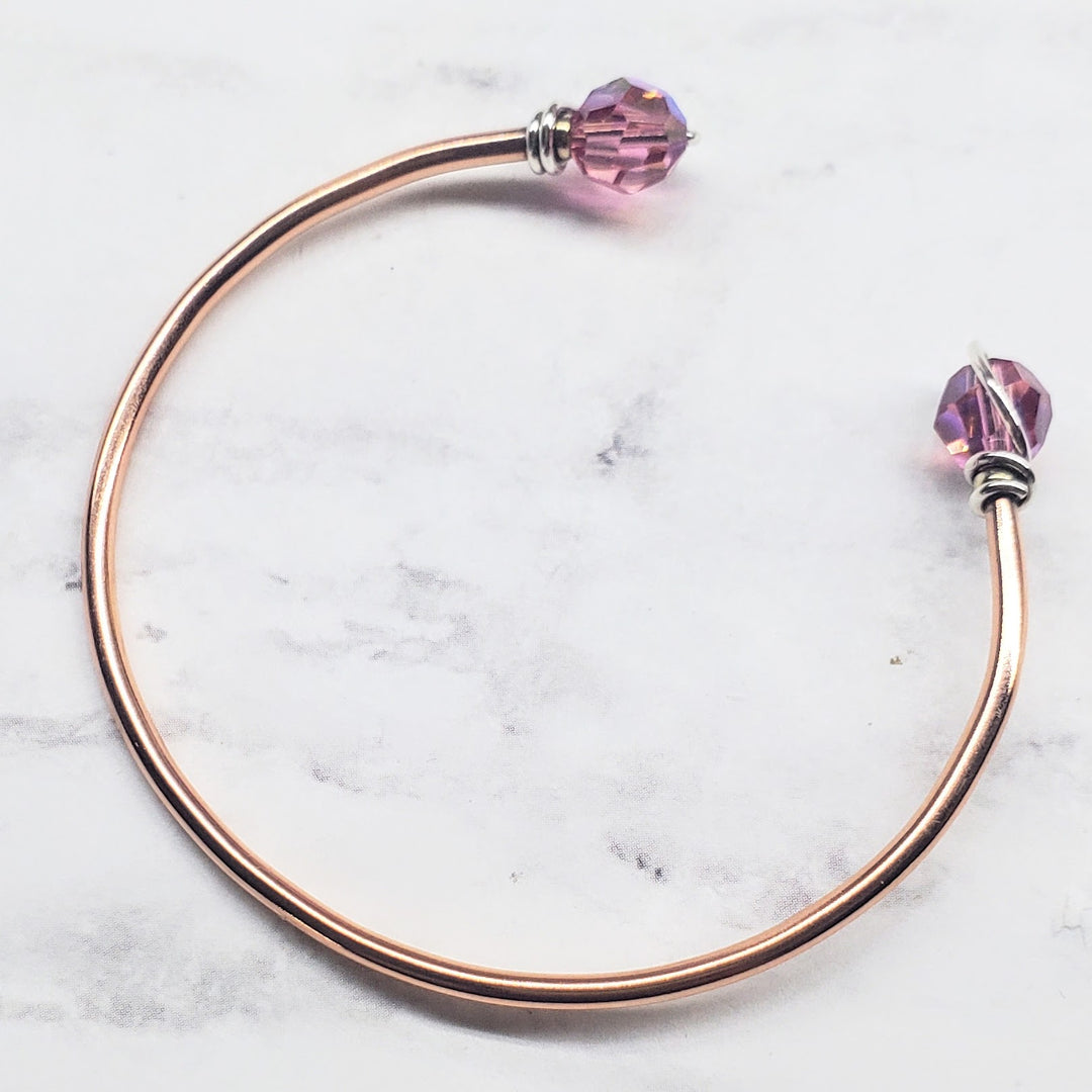 Handmade Silver Wire Wrapped Bead Ball End Cuff Bangles