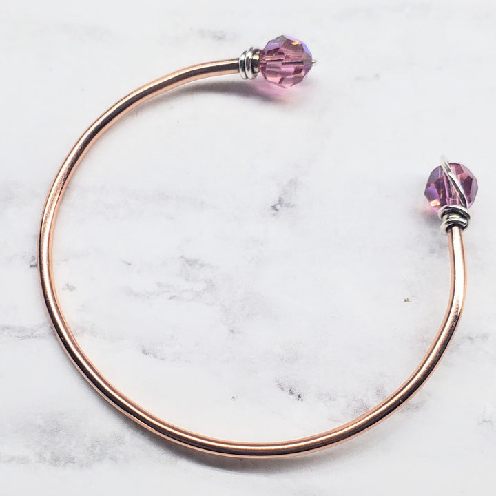 Handmade Silver Wire Wrapped Bead Ball End Cuff Bangles