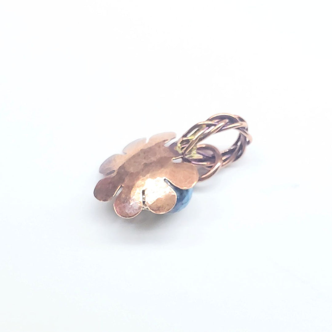 Large Braided Bail Larimar Blue Crazy Lace Bead Pendant with Various Order Options