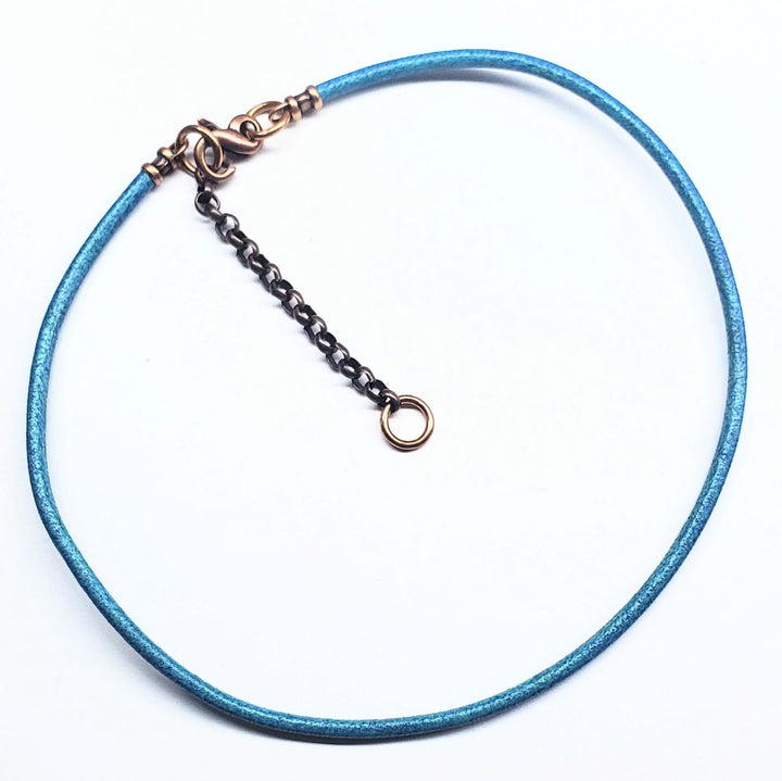 Large Braided Bail Larimar Blue Crazy Lace Bead Pendant with Various Order Options