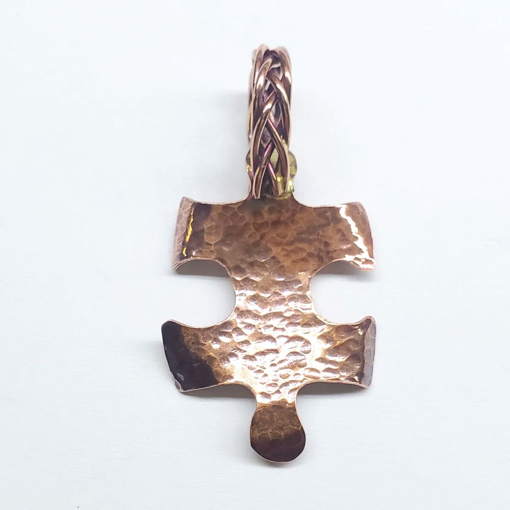 Large Braided Bail Puzzle Piece Autism Awareness Pendant with Various Order Options