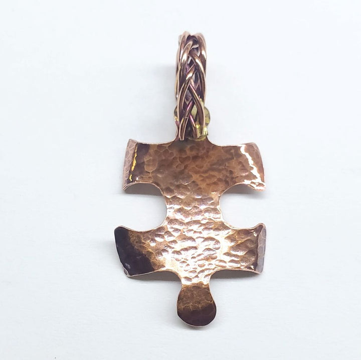 Large Braided Bail Puzzle Piece Autism Awareness Pendant with Various Order Options