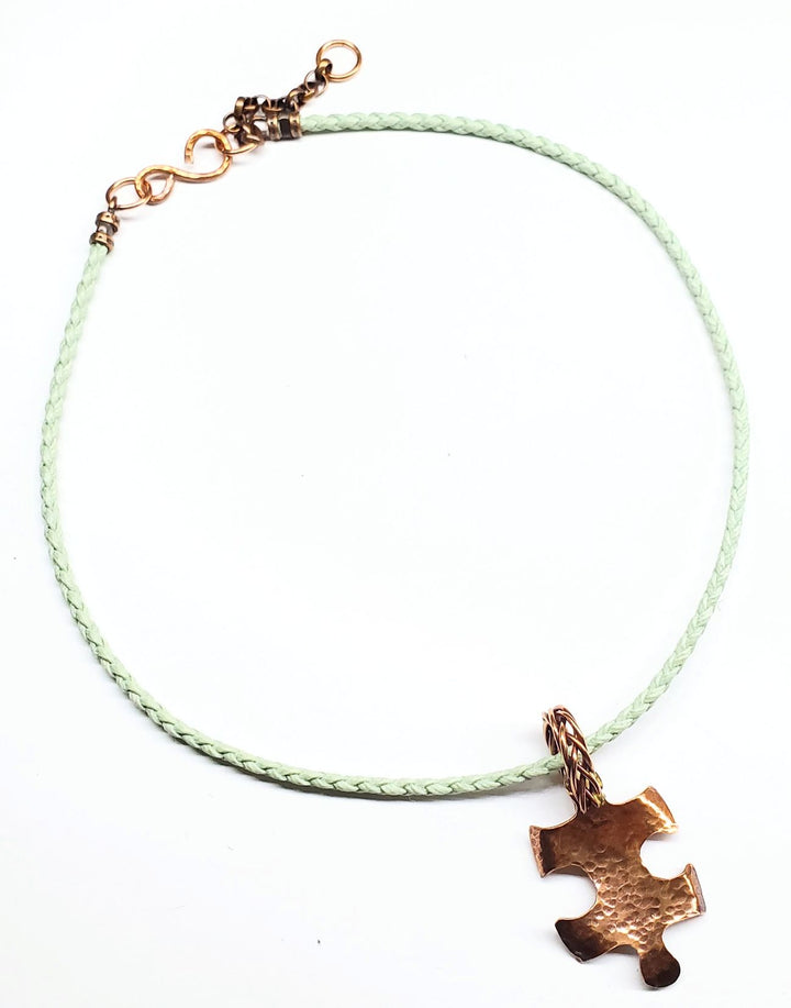 Large Braided Bail Puzzle Piece Autism Awareness Pendant with Various Order Options