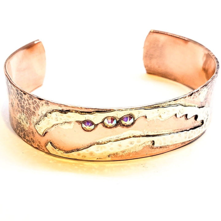 Copper Sculpted Angel Wing Frame Cuff Bracelet