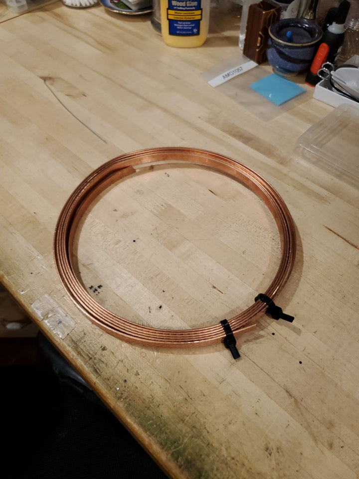 His and Her Copper Embossed Weave Cuff Set 16 Gauge